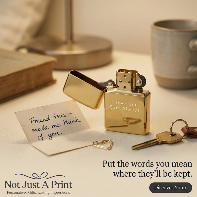 Personalised Message Lighter – Engraved Love Gift for Him