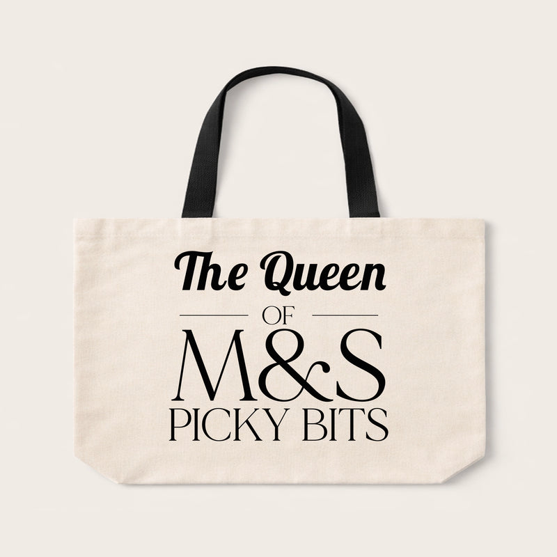 Queen of M&S Picky Bits Tote Bag – Funny Shopping Bag