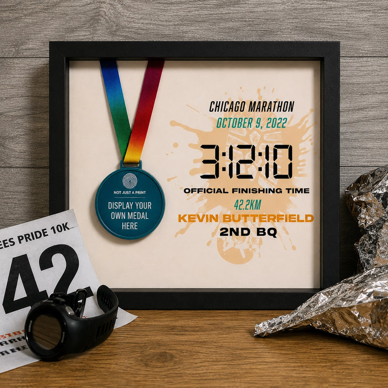 Personalised Marathon Medal Frame – Custom Running Gift with Medal Display