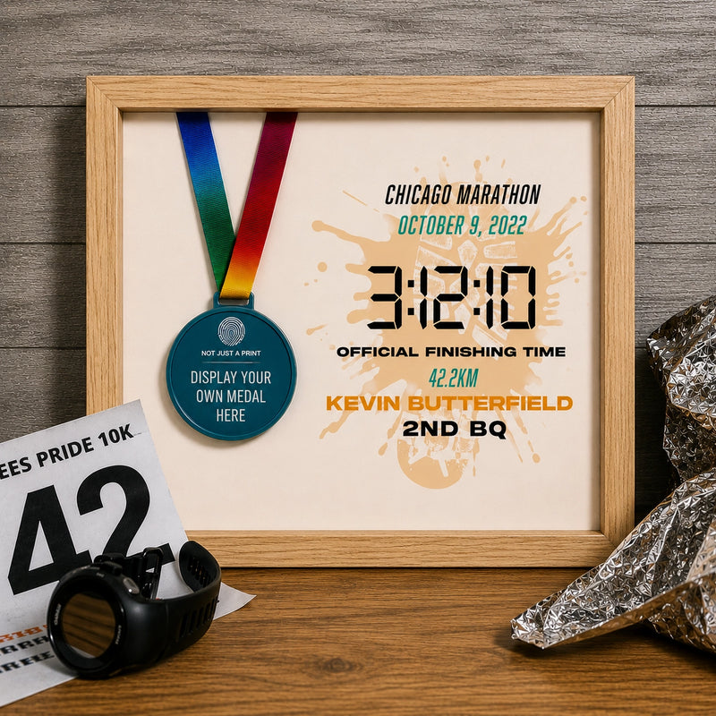 Personalised Marathon Medal Frame – Custom Running Gift with Medal Display
