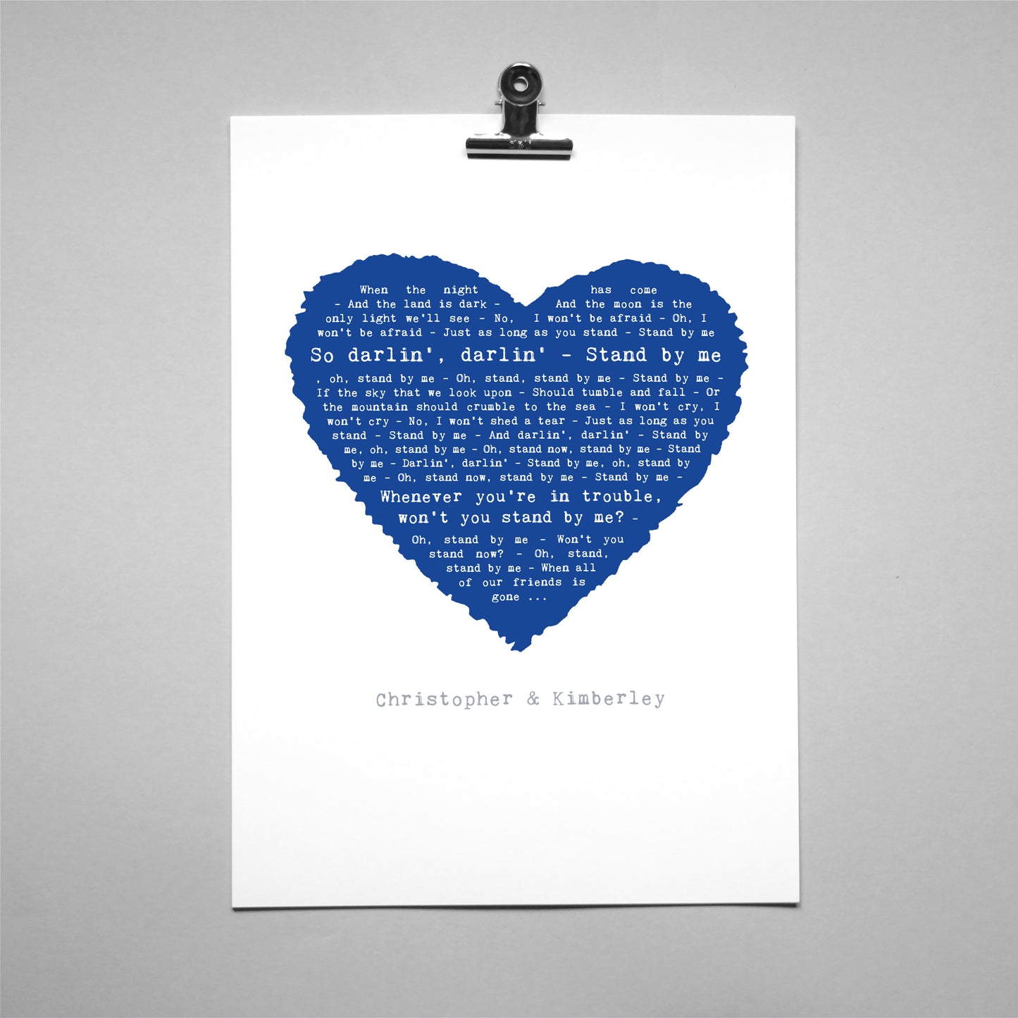 Song Lyrics Personalised Typography In Heart Design