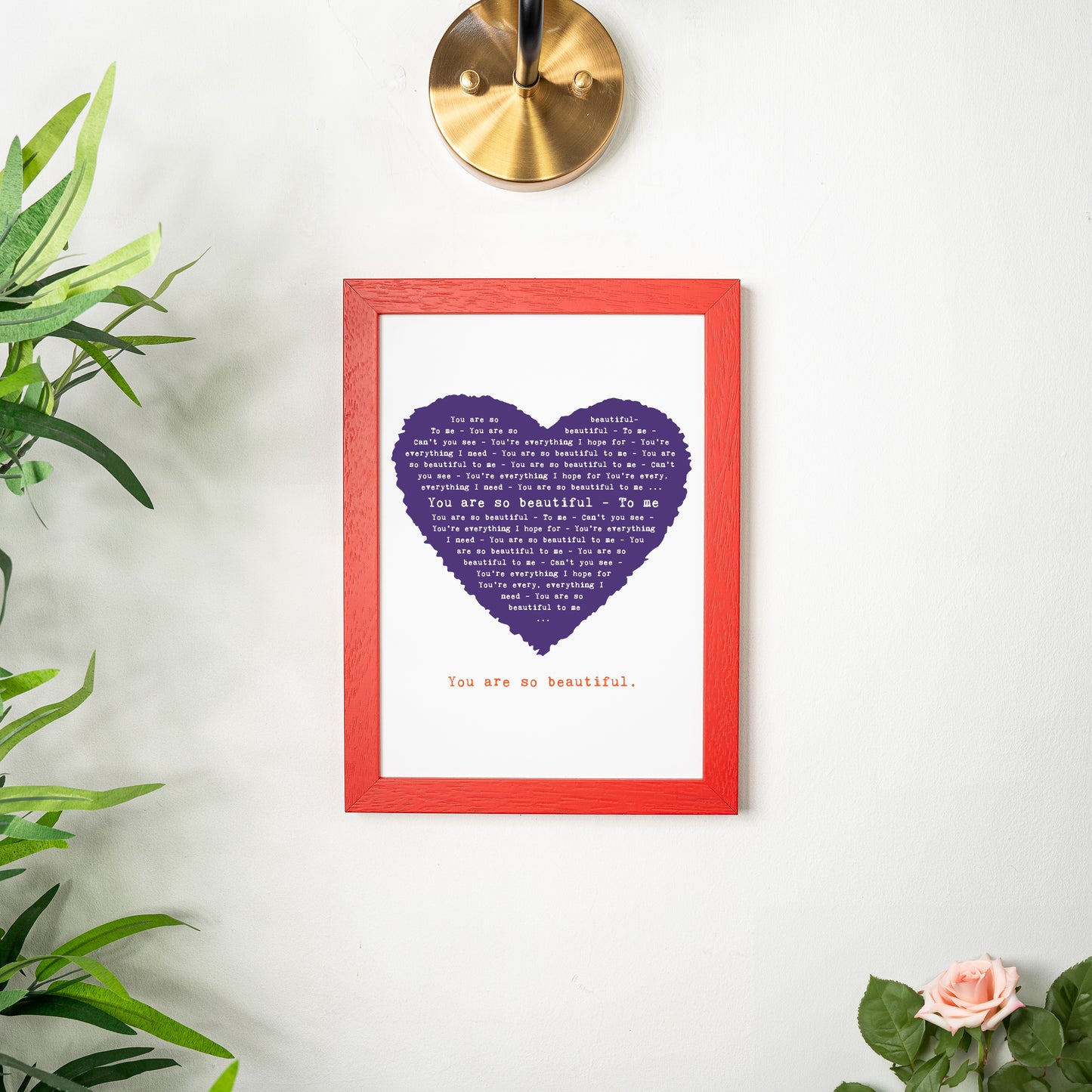 Song Lyrics Personalised Typography In Heart Design