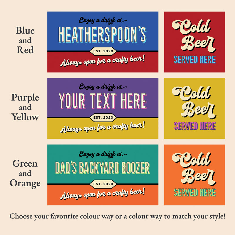 Personalised Vintage Beer Coasters – Retro Home Bar & Pub Design – Set of 4