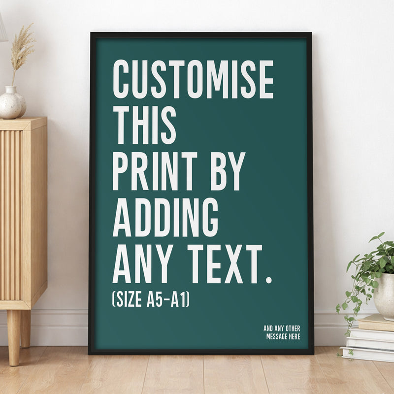 Personalised Single Line Song Lyric or Movie Quote Print – Minimalist Custom Wall Art Gift