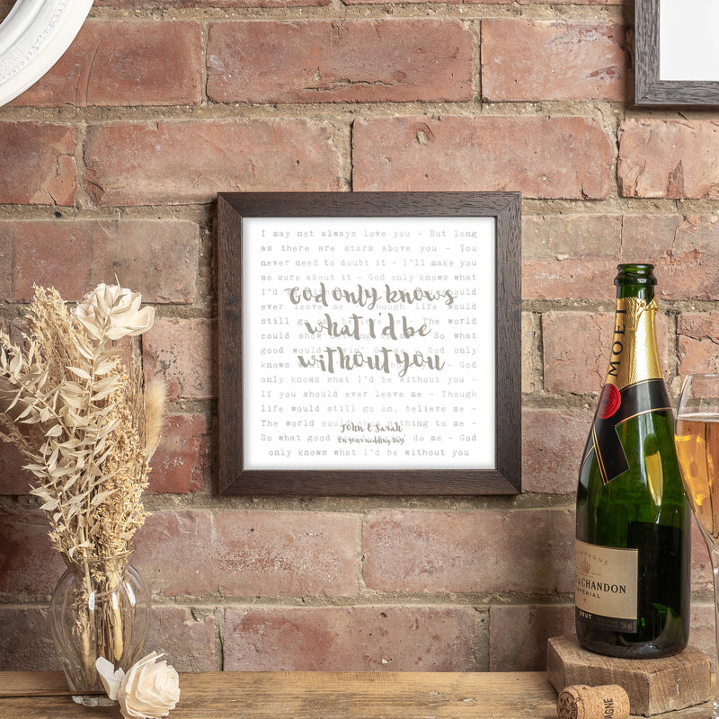 Our Song Lyrics Print – Personalised Couple Song Wall Art Gift