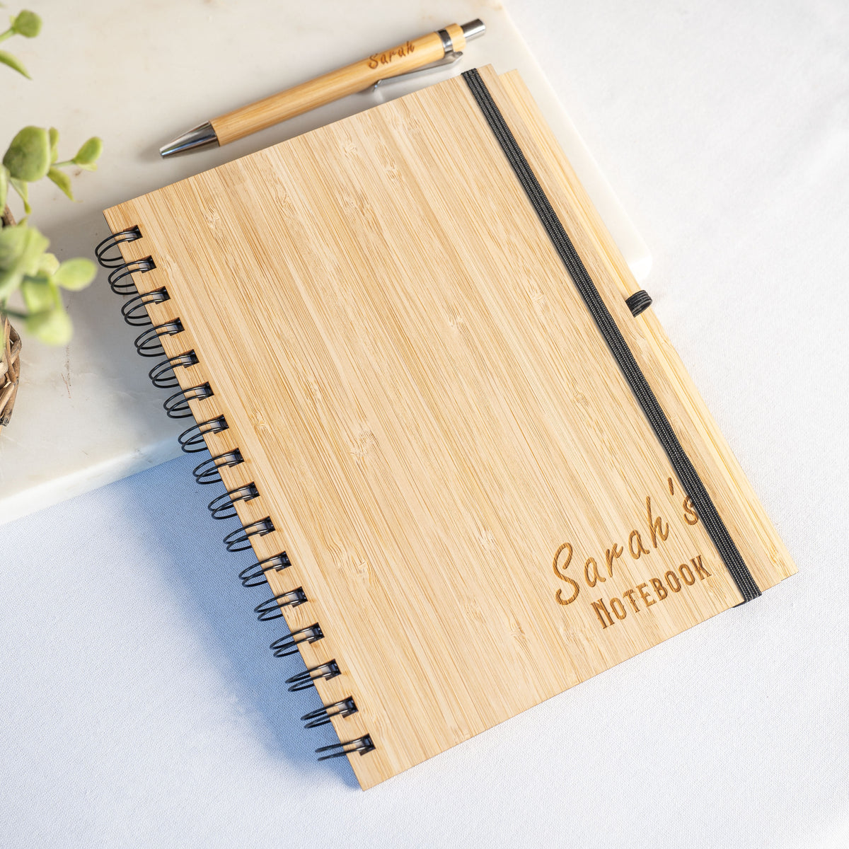 Personalised Bamboo Notebook & Pen Set — Not Just A Print