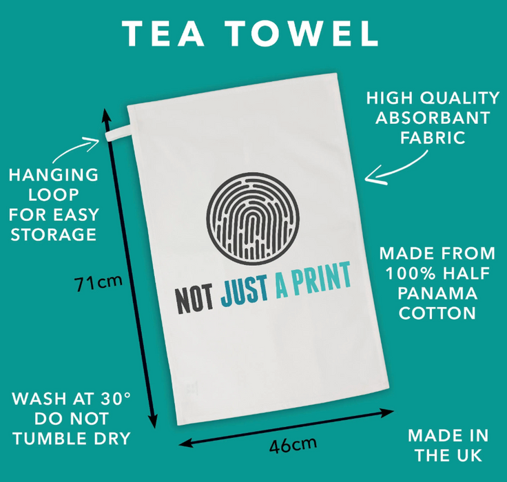 New Home Personalised Tea Towel – Map Print | 2nd Cotton Anniversary Gift