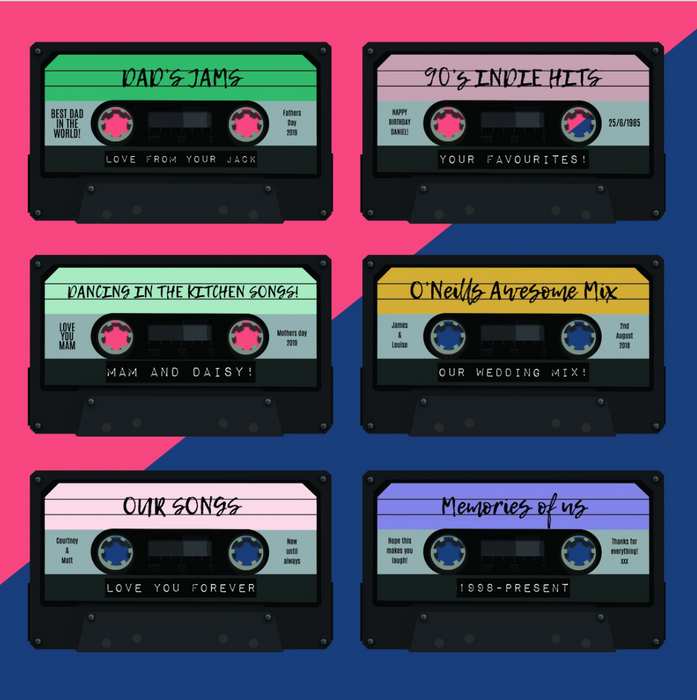 Mix Tape Cassette With Track List Or Set Personalised