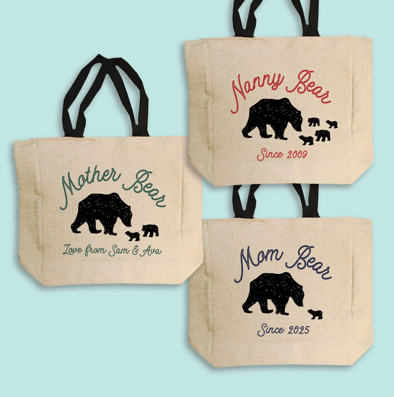 Customised First Mothers Day Oversized Tote: Personalised Mother's Day A Special Keepsake for New Mums