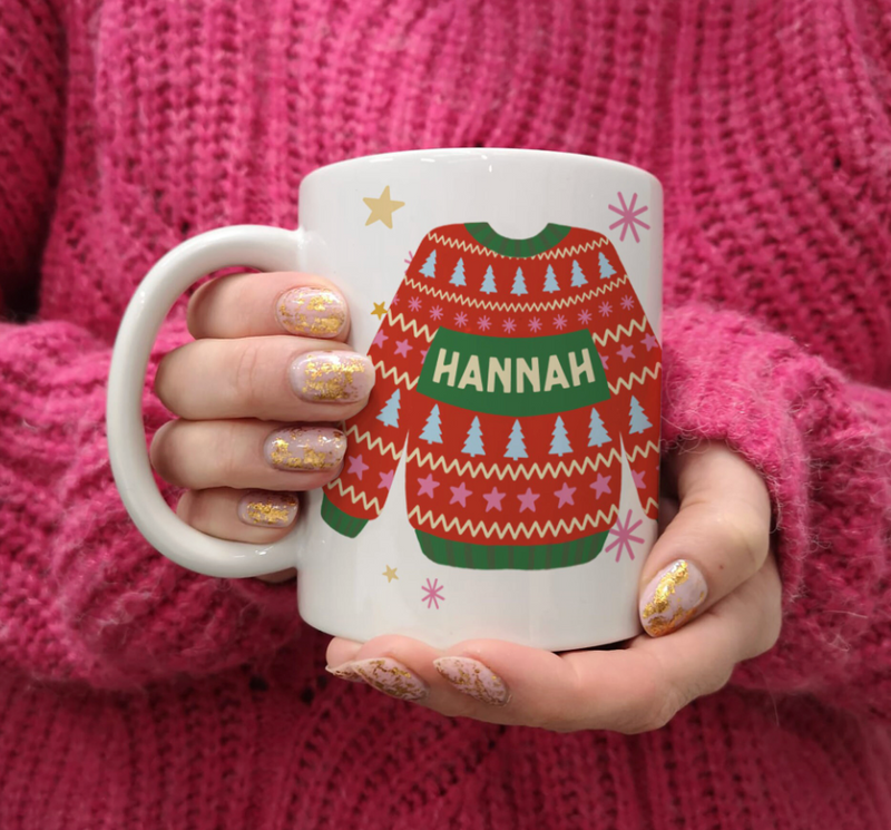 Bright Ugly Christmas Jumper Large Mug
