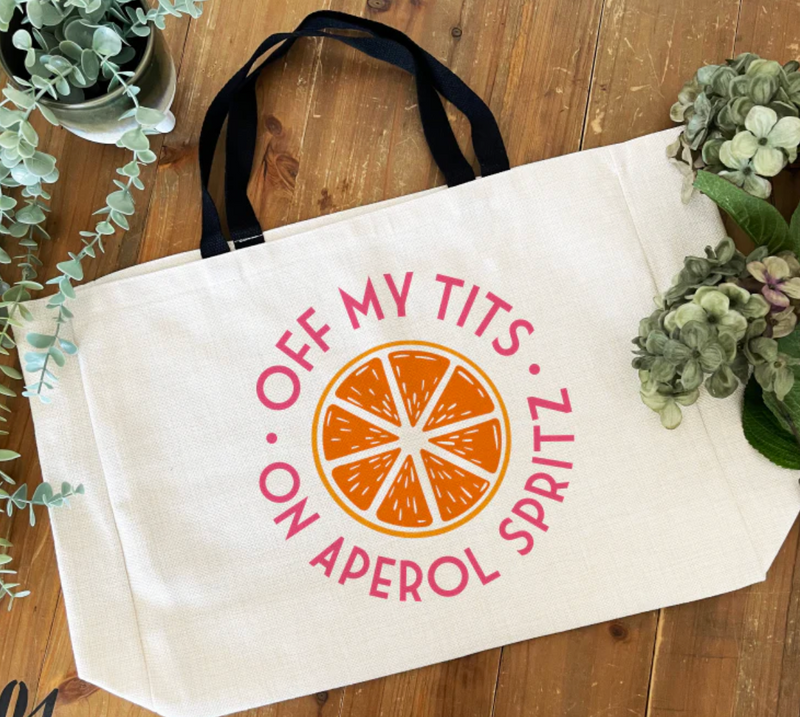 Aperol Spritz Beach Tote: Funny Summer Holiday Accessory for Cocktail Lovers