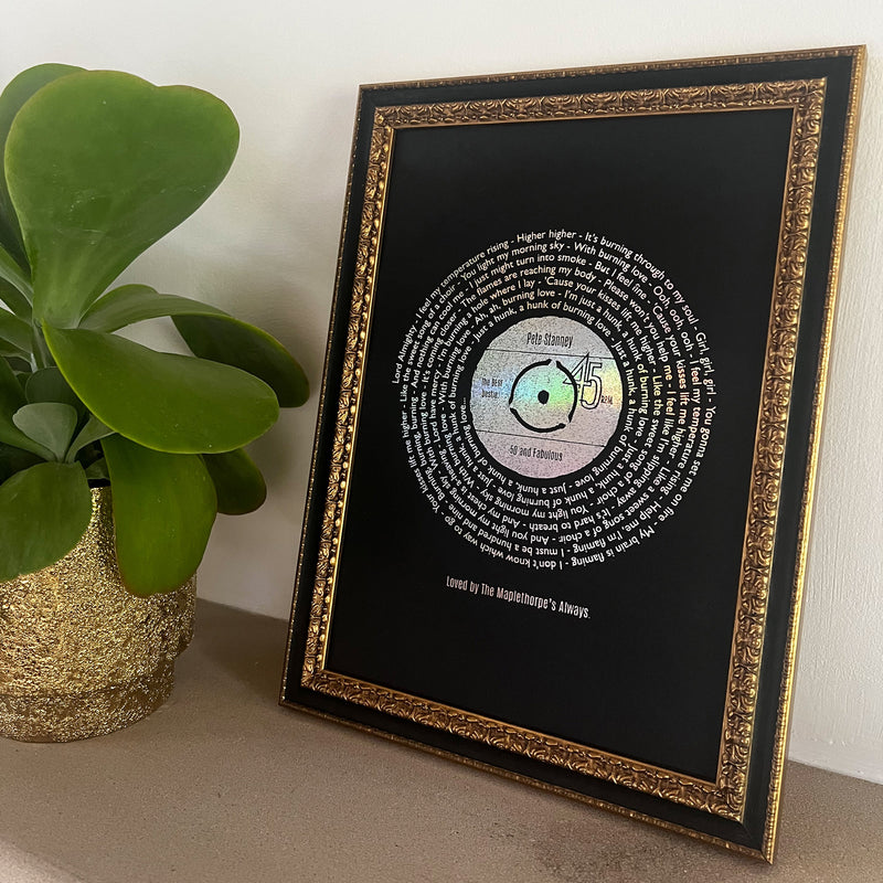 Custom Foil Metallic Song Lyrics Art