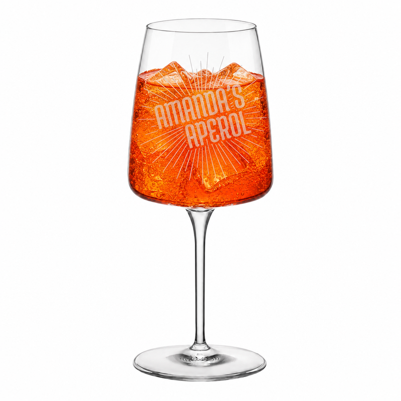 Personalised Aperol Spritz Glass – Engraved Name Gift