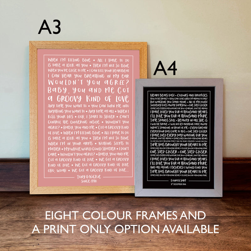 Personalised Poem Print – Custom Poem or Message Wall Art