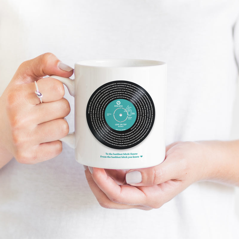 Personalised Solid Vinyl Song Lyrics Mug – Custom Music Gift