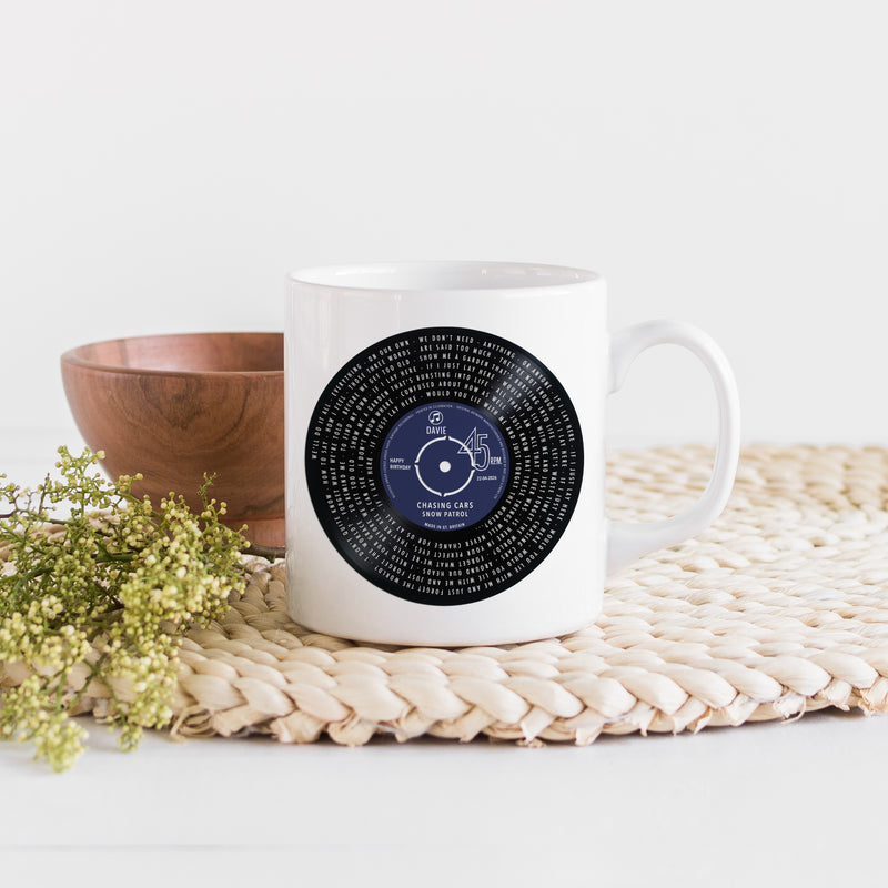 Personalised Solid Vinyl Song Lyrics Mug – Custom Music Gift