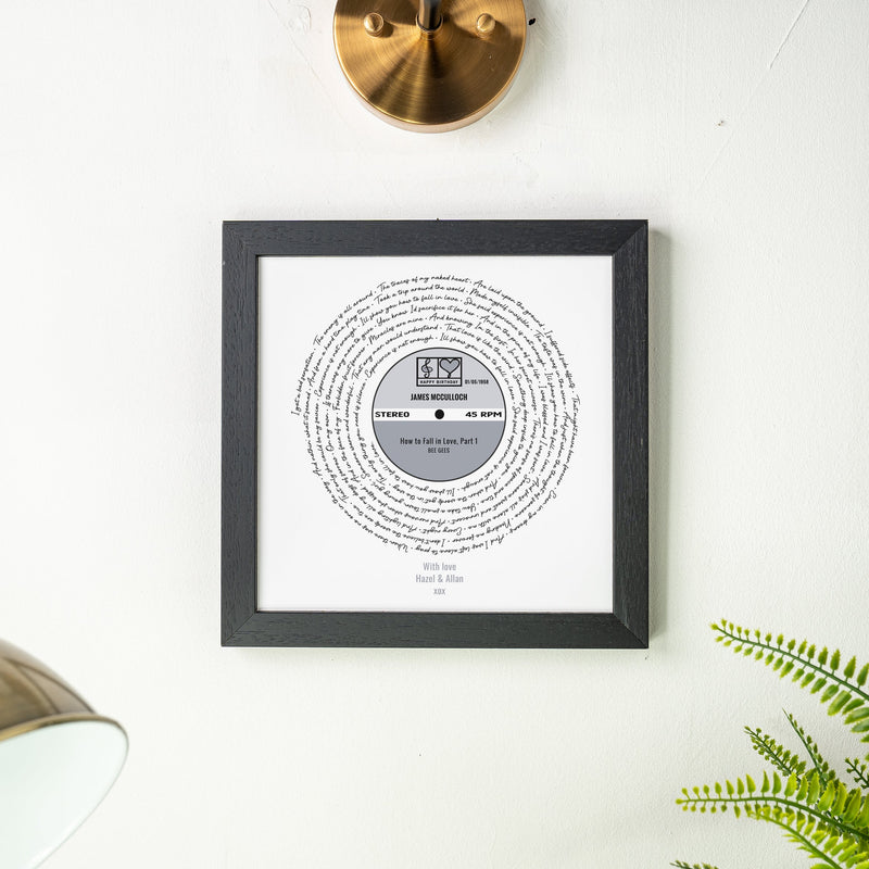 Song Lyrics Personalised Print Perfect Anniversary Gift