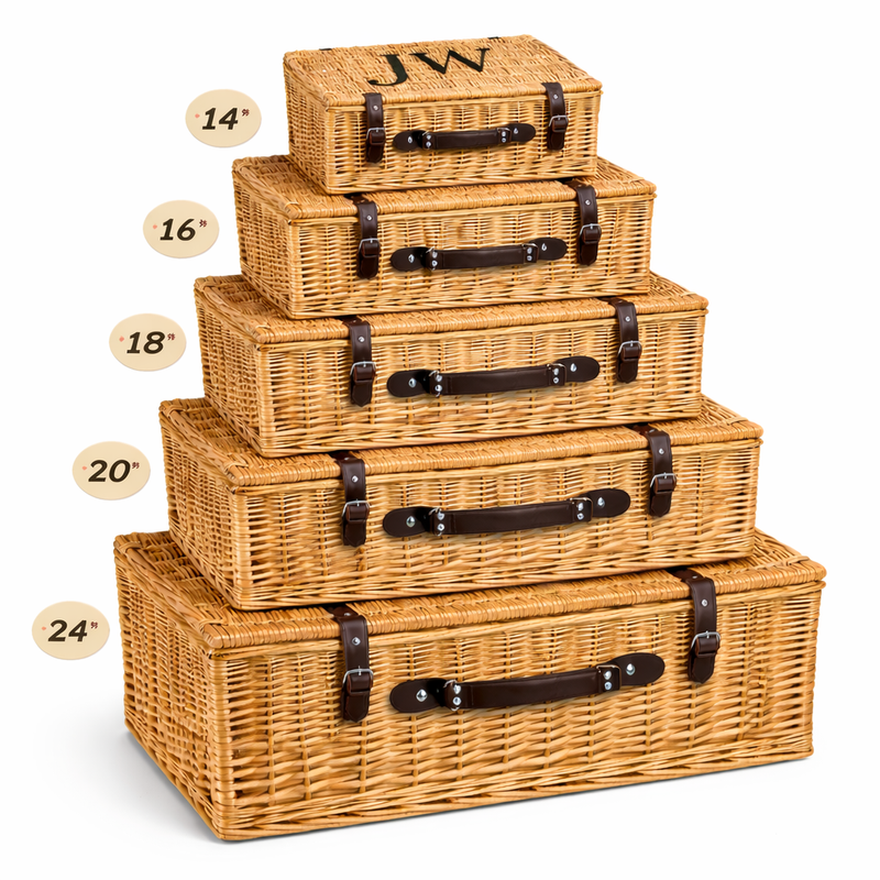 Personalised 14" to 24" Buff Wicker Hamper