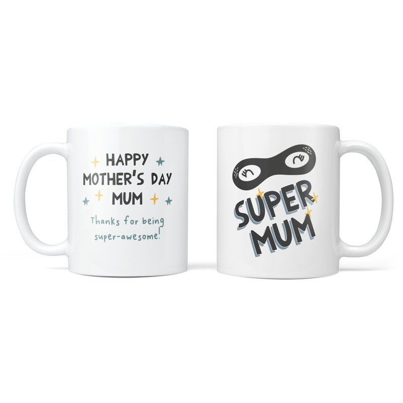 Super Hero Family Mug Set - Fun Mummy Daddy Baby Super Hero New Home Gift - Mama Papa Toddler Easter or Christmas Eve Present