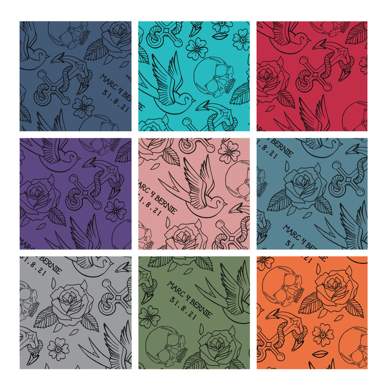 Tattoo Inspired Personalised Pocket Square