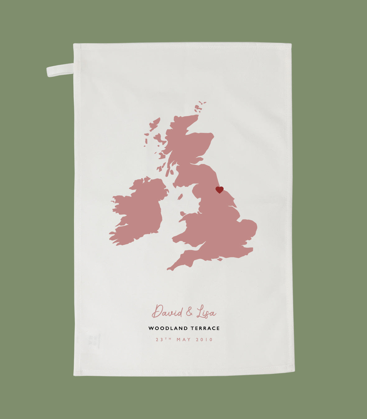 Personalised Tea Towel - Wedding Location Anniversary Gift