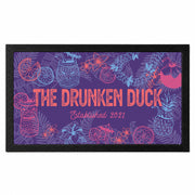 Personalised Tiki bar mat with tropical cocktail design and custom bar name