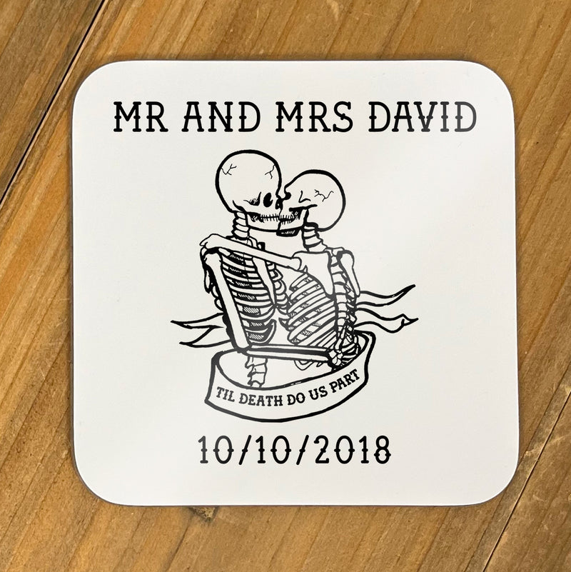 Personalised Till Death Do Us Part Coasters – Set of 4