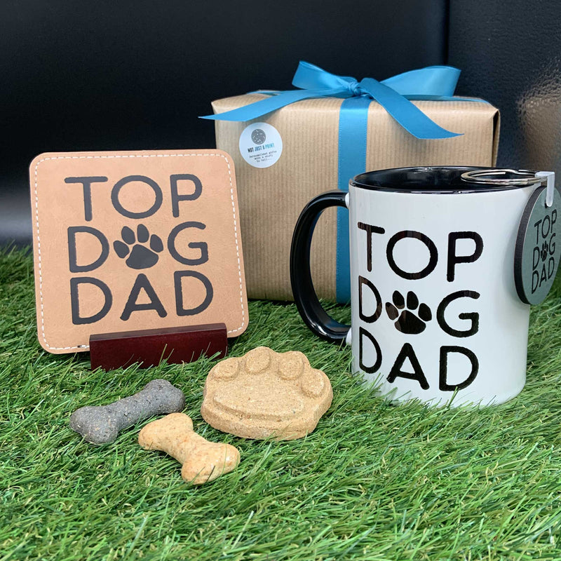 Personalised Top Dog Dad Mug and Coaster Set