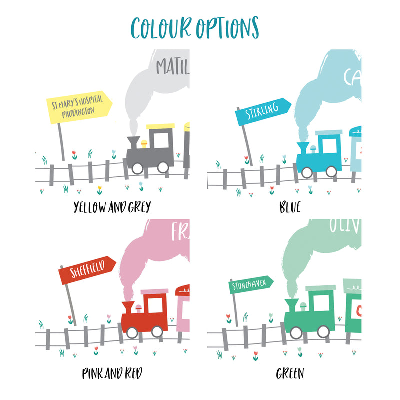 Personalised New Baby Gift - Adventure Animals On Train Money Box - Baby Gift