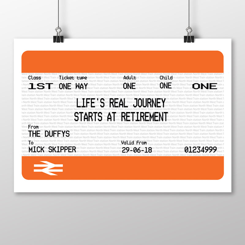 Rail Ticket Retirement Framed Print