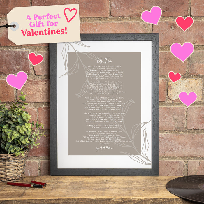 Personalised Poem Print – Custom Poetry, Vows or Readings | Floral Typography Wedding Gift