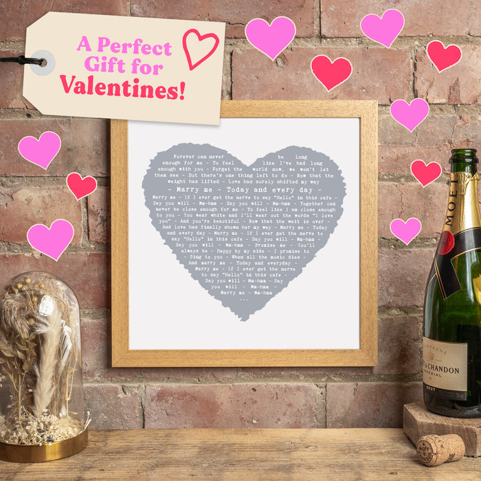 Song Lyrics Personalised Typography In Heart Design
