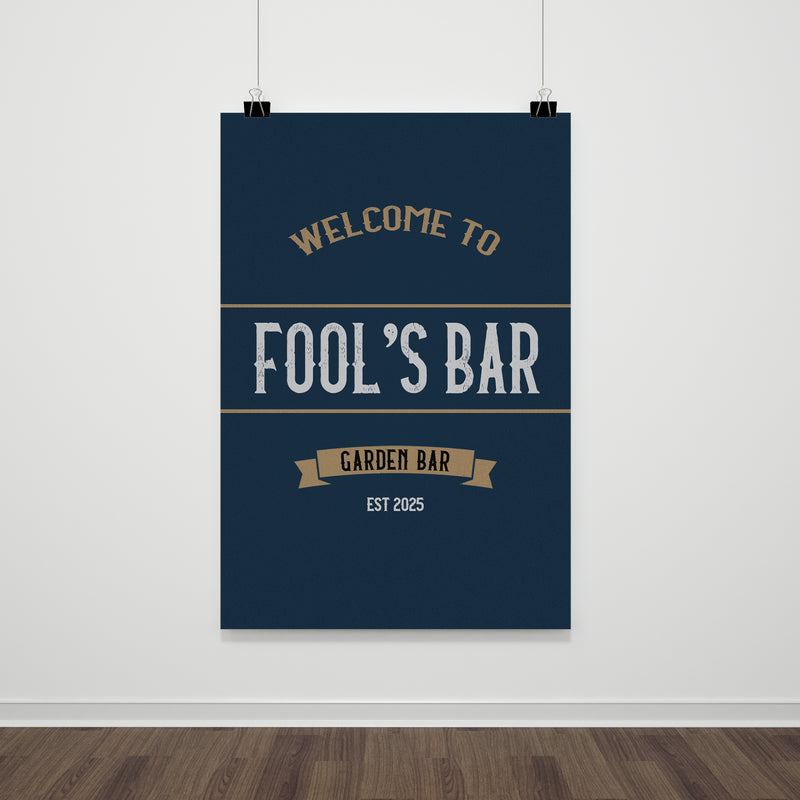 Custom Home Bar Wall Art Print – Personalised Pub Sign Style (Framed or Unframed)