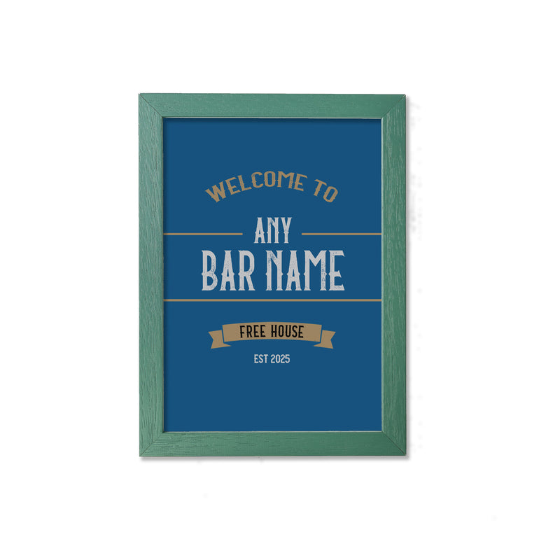 Custom Home Bar Wall Art Print – Personalised Pub Sign Style (Framed or Unframed)