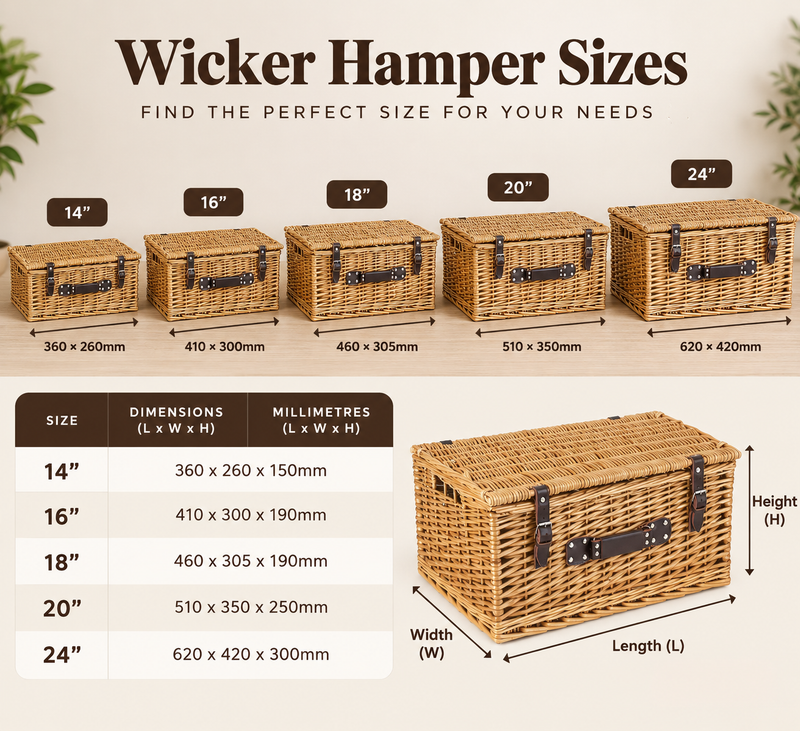 Personalised 14" to 24" Buff Wicker Hamper