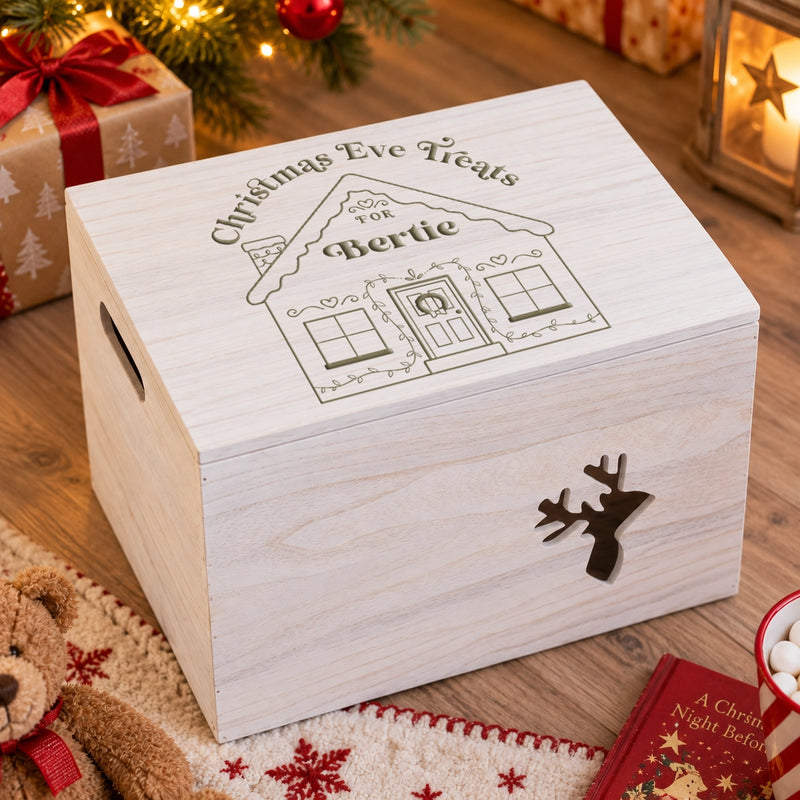Personalised Wooden Christmas Eve Box – Engraved Name & Design
