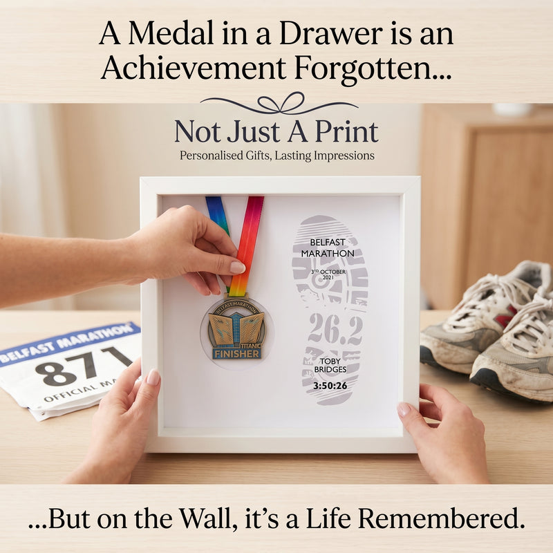 Personalised Marathon Medal Frame – Running Gift for Marathon & Race Finishers