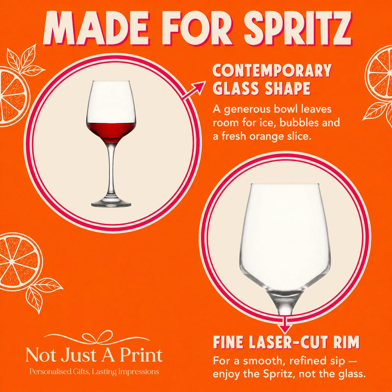 Off My Tits on Aperol Spritz Engraved Wine Glasses – Set of 6