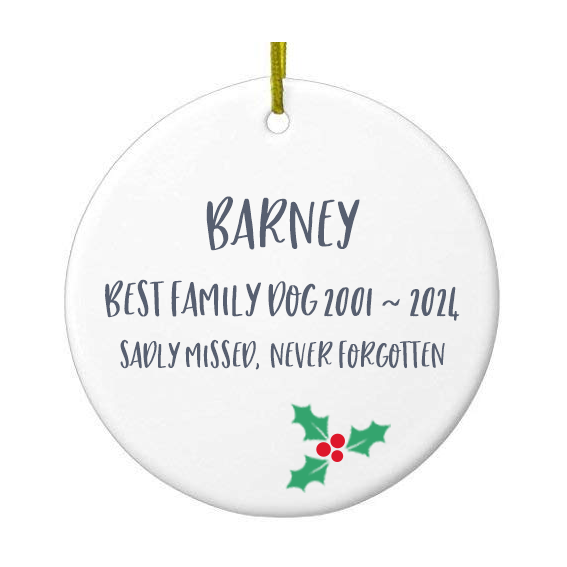 Personalised Black Whippet Christmas Bauble