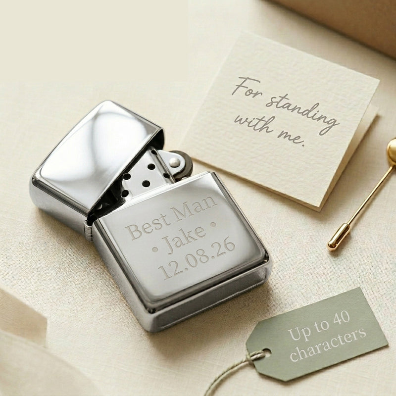 Personalised Best Man Lighter – Engraved Wedding Gift for Groomsmen