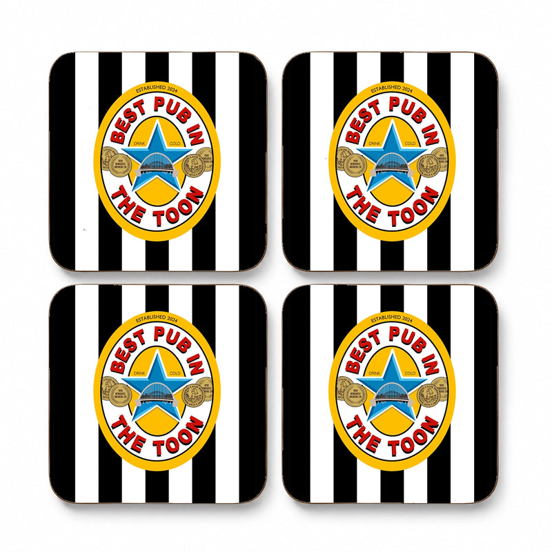Best Pub in the Toon Coasters – Newcastle Football Inspired Bar Design – Set of 4