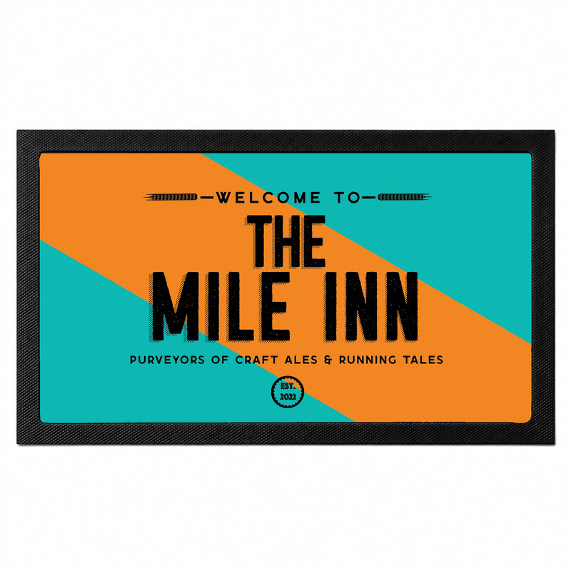 Personalised craft ale bar mat with custom home pub name