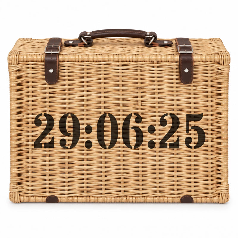 Personalised Date Wicker Hamper – Custom Special Date Gift