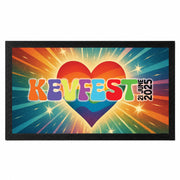 Personalised festival bar mat with custom KEVFEST name and date