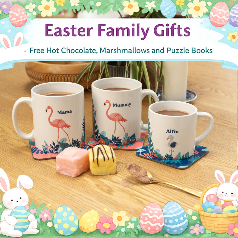Flamingo Mug Set Personalised Gift For Families - Matching Flamingoes Mugs