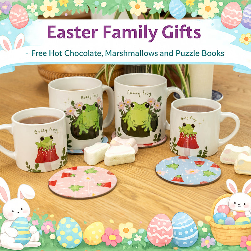 Family Frog Mugs & Coasters - Personalised Spring New Home Gift