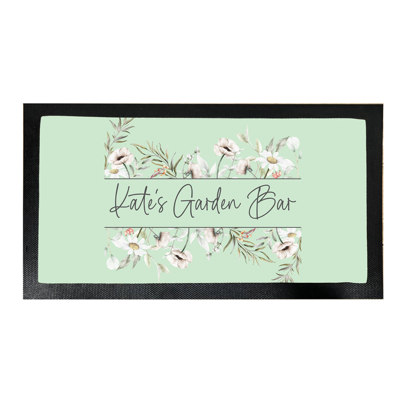 Personalised Garden Bar Mat – Floral Home Bar Design