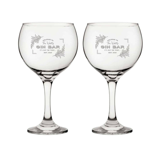 Engraved Gin Glasses Personalised using of Gin Bar Design