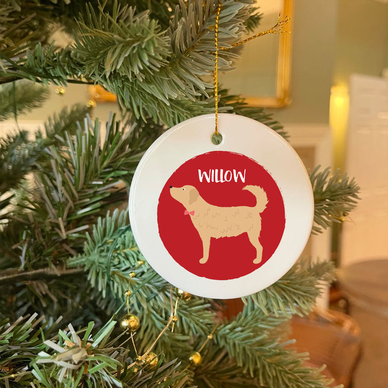 Personalised Golden Retriever  Christmas Bauble