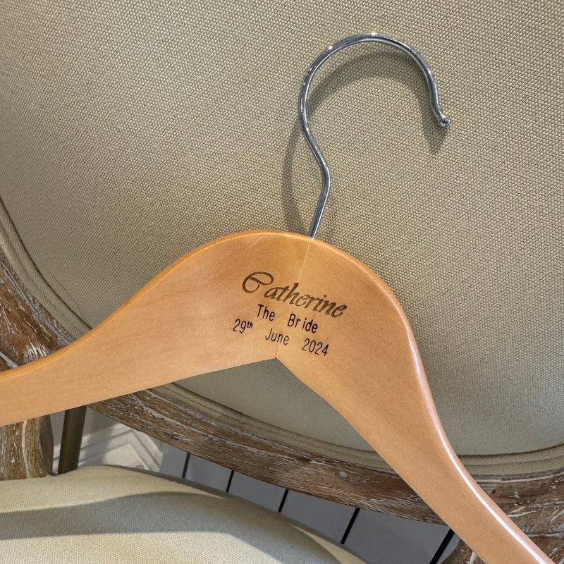 Personalised Wooden Hangers for wedding Bride Bridesmaid Wedding day